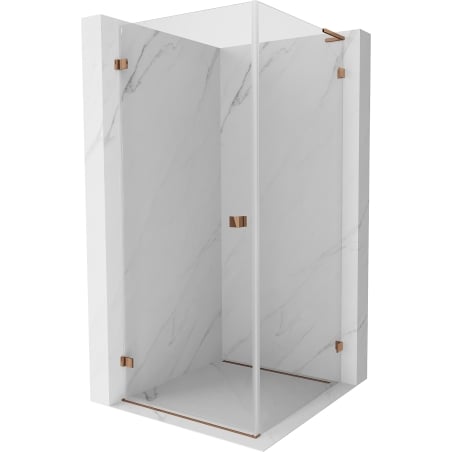Mexen Lunar-B L Duschkabine schwenkbar links 100 x 100 cm, transparent, Roségold - 832L-100-100-60-00-L