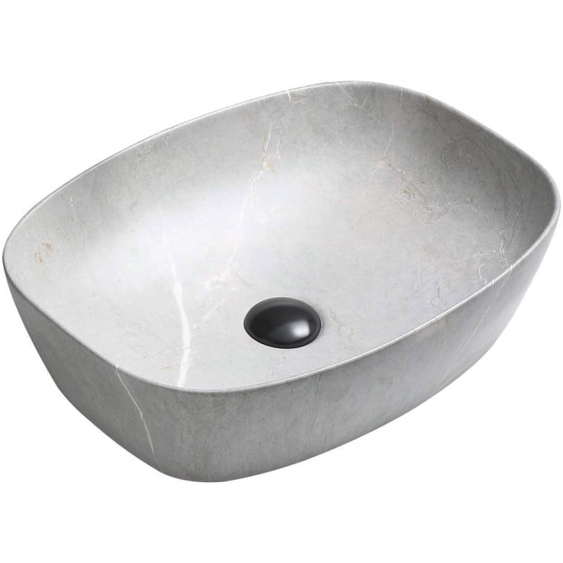Mexen Editta Aufsatzwaschbecken 49 x 37 cm, graues Stein - 21384962