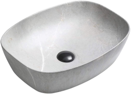 Mexen Editta Aufsatzwaschbecken 49 x 37 cm, graues Stein - 21384962