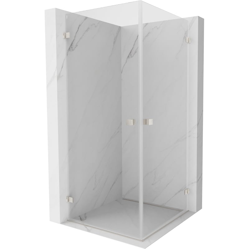 Mexen Lunar-B Duo Duschkabine schwenkbar 70 x 70 cm, transparent, gebürsteter Nickel - 832-070L-070P-97-00