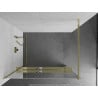 Mexen Kioto+ Duschwand mit Ablage Walk-in 120 x 200 cm, Spiegel, Gold - 800-120-121-50-50