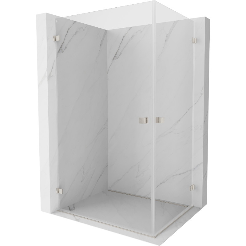 Mexen Lunar-B Duo Pendeltür Duschkabine 75 x 70 cm, transparent, gebürstetes Nickel - 832-075L-070P-97-00