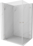 Mexen Lunar-B Duo Duschkabine schwenkbar 100 x 70 cm, transparent, gebürsteter Nickel - 832-100L-070P-97-00