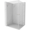 Mexen Lunar-B Duo Duschkabine schwenkbar 80 x 75 cm, transparent, gebürsteter Nickel - 832-080L-075P-97-00