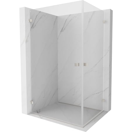 Mexen Lunar-B Duo Pendeltür Duschkabine 85 x 75 cm, transparent, gebürstetes Nickel - 832-085L-075P-97-00