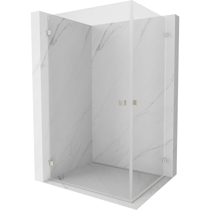 Mexen Lunar-B Duo Duschkabine Pendeltür 95 x 75 cm, transparent, gebürsteter Nickel - 832-095L-075P-97-00