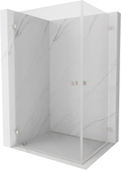 Mexen Lunar-B Duo Duschkabine Pendeltür 95 x 75 cm, transparent, gebürsteter Nickel - 832-095L-075P-97-00