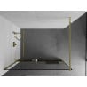 Mexen Kioto+ Duschwand mit Ablage Walk-in 90 x 200 cm, schwarzer Rahmen, gold - 800-090-121-50-70