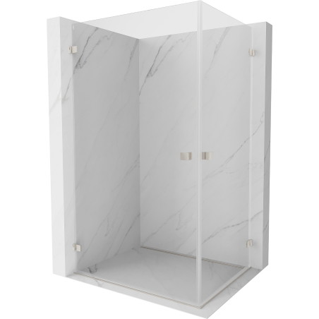 Mexen Lunar-B Duo Duschkabine, schwenkbar 100 x 90 cm, transparent, gebürsteter Nickel - 832-100L-095P-97-00