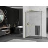Mexen Kioto+ Duschwand mit Regal Walk-in 120 x 200 cm, schwarzer Rahmen, gold - 800-120-121-50-70