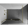 Mexen Kioto+ Duschwand mit Regal Walk-in 120 x 200 cm, schwarzer Rahmen, gold - 800-120-121-50-70