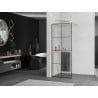 Mexen Kioto+ Duschwand mit Regal Walk-in 70 x 200 cm, schwarzes Gitter, gold - 800-070-121-50-77