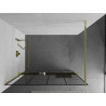 Mexen Kioto+ Duschwand mit Regal Walk-in 140 x 200 cm, schwarzes Gitter, Gold - 800-140-121-50-77