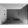 Mexen Kioto+ Duschwand mit Regal Walk-in 80 x 200 cm, schwarzes Muster, Gold - 800-080-121-50-78