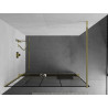 Mexen Kioto+ Duschwand mit Ablage Walk-in 100 x 200 cm, schwarzes Muster, Gold - 800-100-121-50-78