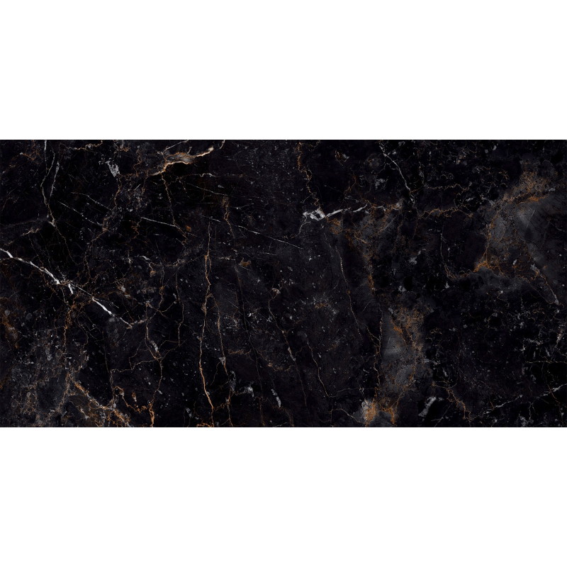 Mexen Champion Schwarzer glasierten Rektifikats-Gres G1, Boden- und Wandfliese 120 x 60 cm, Hochglanz - TL202-120-060-00