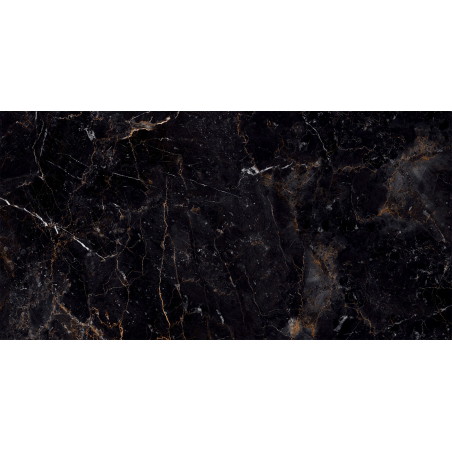 Mexen Champion Schwarzer glasierten Rektifikats-Gres G1, Boden- und Wandfliese 120 x 60 cm, Hochglanz - TL202-120-060-00