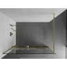 Mexen Kioto+ Duschwand mit Regaleinheit Walk-in 90 x 200 cm, weißes Muster, gold - 800-090-121-50-85