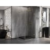 Mexen Lunar-B L Duschkabine schwenkbar rechts 80 x 80 cm, transparent, gold - 832L-080-080-50-00-P
