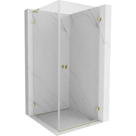 Mexen Lunar-B L Duschkabine schwenkbar rechts 80 x 80 cm, transparent, gold - 832L-080-080-50-00-P