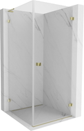 Mexen Lunar-B L Duschkabine schwenkbar rechts 80 x 80 cm, transparent, gold - 832L-080-080-50-00-P