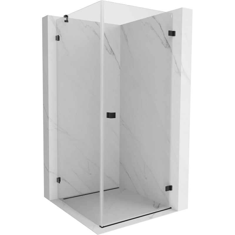 Mexen Lunar-B Duschkabine rechts öffnend 80 x 80 cm, transparent, schwarz - 832-080-080-70-00-P