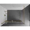 Mexen Kioto+ Duschwand mit Ablage Walk-in 130 x 200 cm, weißes Muster, Gold - 800-130-121-50-85
