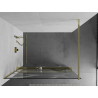 Mexen Kioto+ Duschwand mit Ablage Walk-in 80 x 200 cm, weiße Welle, Gold - 800-080-121-50-97