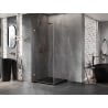 Mexen Lunar-B L Duschkabine schwenkbar links 80 x 80 cm, transparent, gebürstetes Kupfer - 832L-080-080-65-00-L