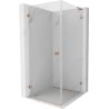 Mexen Lunar-B L Duschkabine schwenkbar links 80 x 80 cm, transparent, gebürstetes Kupfer - 832L-080-080-65-00-L