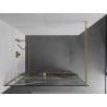 Mexen Kioto+ Duschwand mit Ablage Walk-in 90 x 200 cm, weiße Welle, gold - 800-090-121-50-97