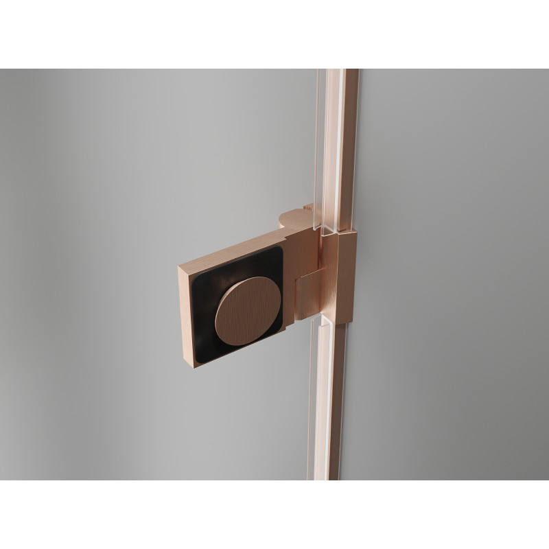 Mexen Lunar-B L Duschkabine schwenkbar links 85 x 80 cm, transparent, gebürstetes Kupfer - 832L-085-080-65-00-L