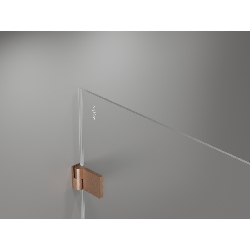 Mexen Lunar-B L Duschkabine schwenkbar links 90 x 80 cm, transparent, gebürstetes Kupfer - 832L-090-080-65-00-L