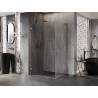 Mexen Lunar-B L Duschkabine schwenkbar links 95 x 80 cm, transparent, gebürstetes Kupfer - 832L-095-080-65-00-L