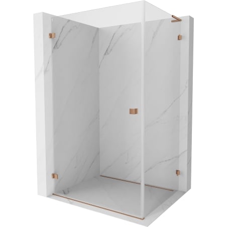 Mexen Lunar-B L Duschkabine schwenkbar links 95 x 80 cm, transparent, gebürstetes Kupfer - 832L-095-080-65-00-L