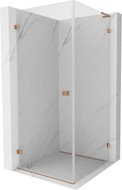 Mexen Lunar-B L Duschkabine schwenkbar links 90 x 90 cm, transparent, gebürstetes Kupfer - 832L-090-090-65-00-L