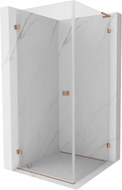 Mexen Lunar-B L Duschkabine schwenkbar links 100 x 100 cm, transparent, gebürstetes Kupfer - 832L-100-100-65-00-L