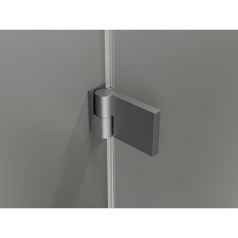 Mexen Lunar-B L Duschkabine, links öffnend, 95 x 80 cm, transparent, gebürstetes Gun Gray - 832L-095-080-66-00-L