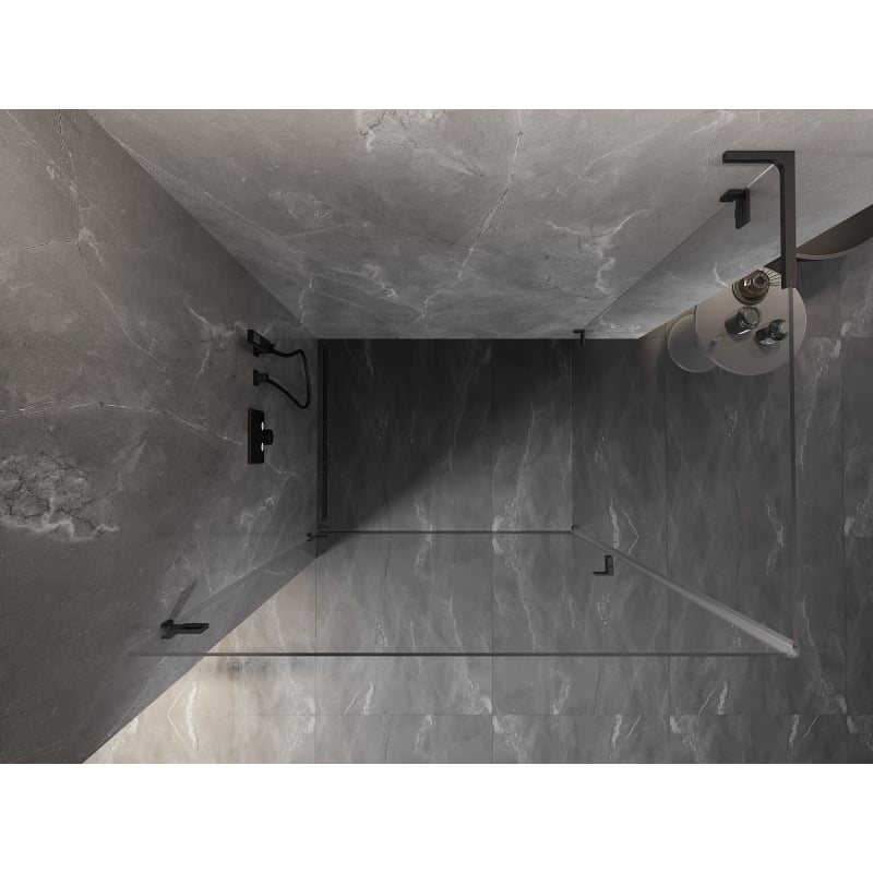Mexen Lunar-B L Duschkabine schwenkbar links 100 x 90 cm, transparent, gebürstetes Gun Gray - 832L-100-090-66-00-L