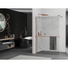 Mexen Kioto+ Duschwand mit Ablage Walk-in 140 x 200 cm, transparent, Roségold - 800-140-121-60-00