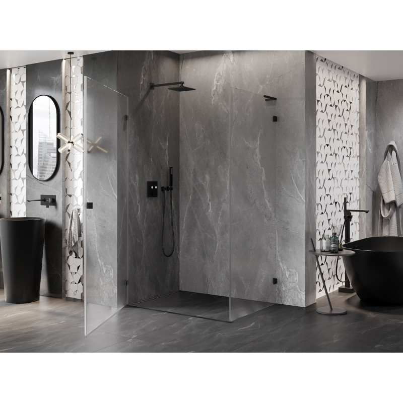 Mexen Lunar-B L Duschkabine ausstellbar links 95 x 80 cm, transparent, schwarz - 832L-095-080-70-00-L