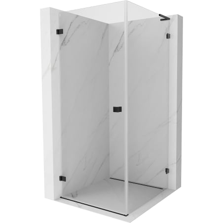 Mexen Lunar-B L Duschkabine, schwenkbar links, 100 x 100 cm, transparent, schwarz - 832L-100-100-70-00-L