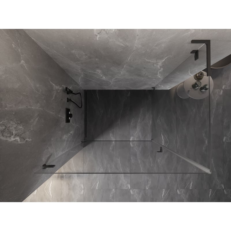 Mexen Lunar-B L Duschkabine Schwenktür links 100 x 90 cm, transparent, Gun Metal - 832L-100-090-95-00-L