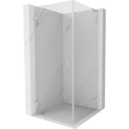 Mexen Lunar-B L schwenkbare Duschkabine links 80 x 80 cm, transparent, gebürsteter Nickel- 832L-080-080-97-00-L