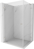 Mexen Lunar-B L Duschkabine schwenkbar links 85 x 80 cm, transparent, gebürsteter Nickel- 832L-085-080-97-00-L
