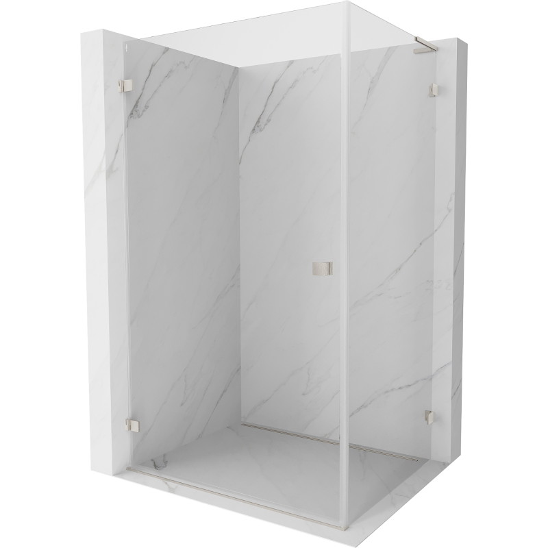 Mexen Lunar-B L Schwingtür-Duschkabine links 95 x 80 cm, transparent, gebürsteter Nickel- 832L-095-080-97-00-L