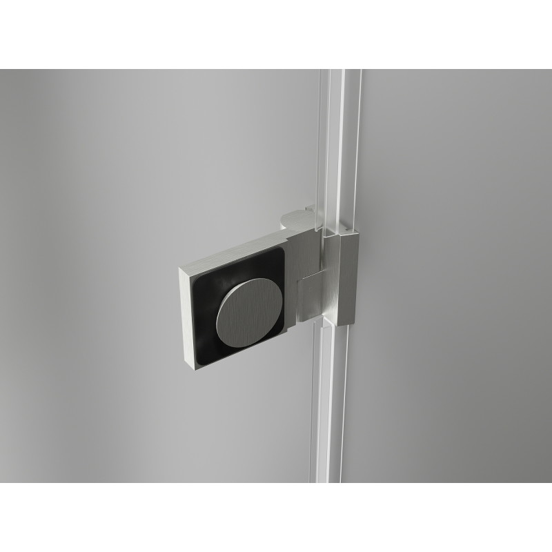 Mexen Lunar-B L Duschkabine schwenkbar links 100 x 80 cm, transparent, gebürstetes Nickel- 832L-100-080-97-00-L
