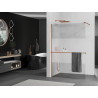 Mexen Kioto+ Duschwand mit Ablage Walk-in 100 x 200 cm, transparent/matt, Roségold - 800-100-121-60-35