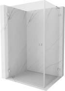 Mexen Lunar-B L Duschkabine schwenkbar links 100 x 80 cm, transparent, gebürstetes Nickel- 832L-100-080-97-00-L