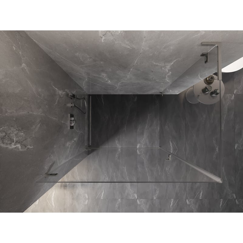 Mexen Lunar-B L Duschkabine Pendeltür links 95 x 90 cm, transparent, gebürsteter Nickel- 832L-095-090-97-00-L